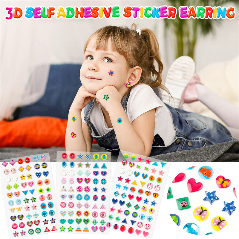 3D Printing Earrings - 3D Self Adhesive Sticker Earrings for