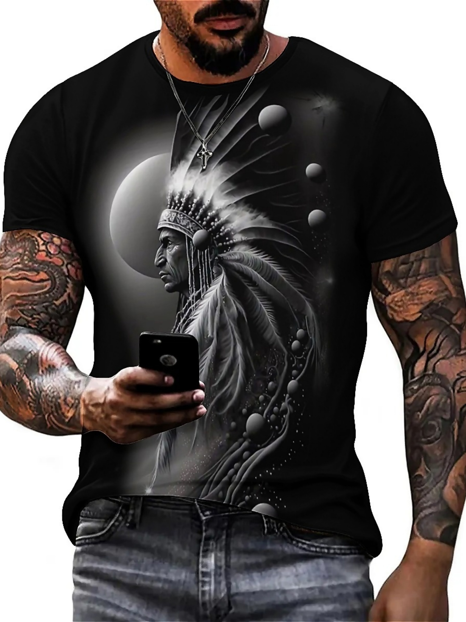 3D Printing Design Free - Men's 3D Printed Tribal Chieftain Graphic