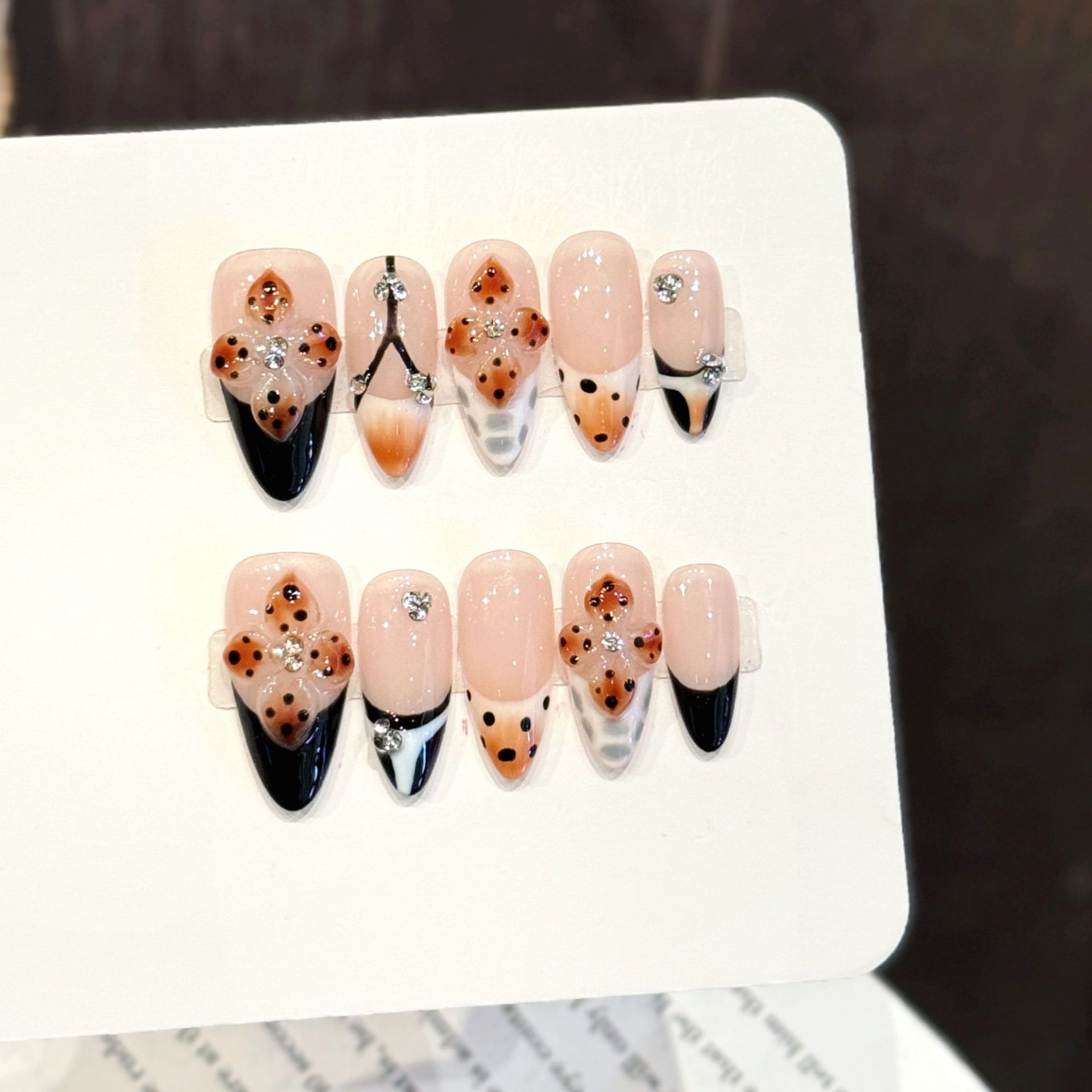 3D Printing Ptc - 10PCS Almond Handmade Press On Nails,Pink