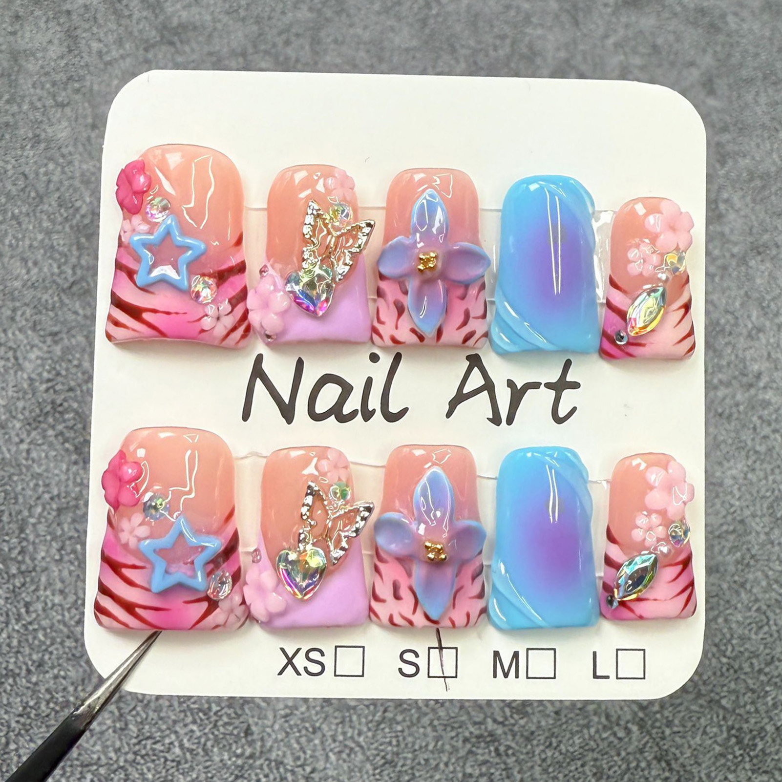 3D Printing Ptc - 10pcs Handmade Fake Nails Duckbill Shaped