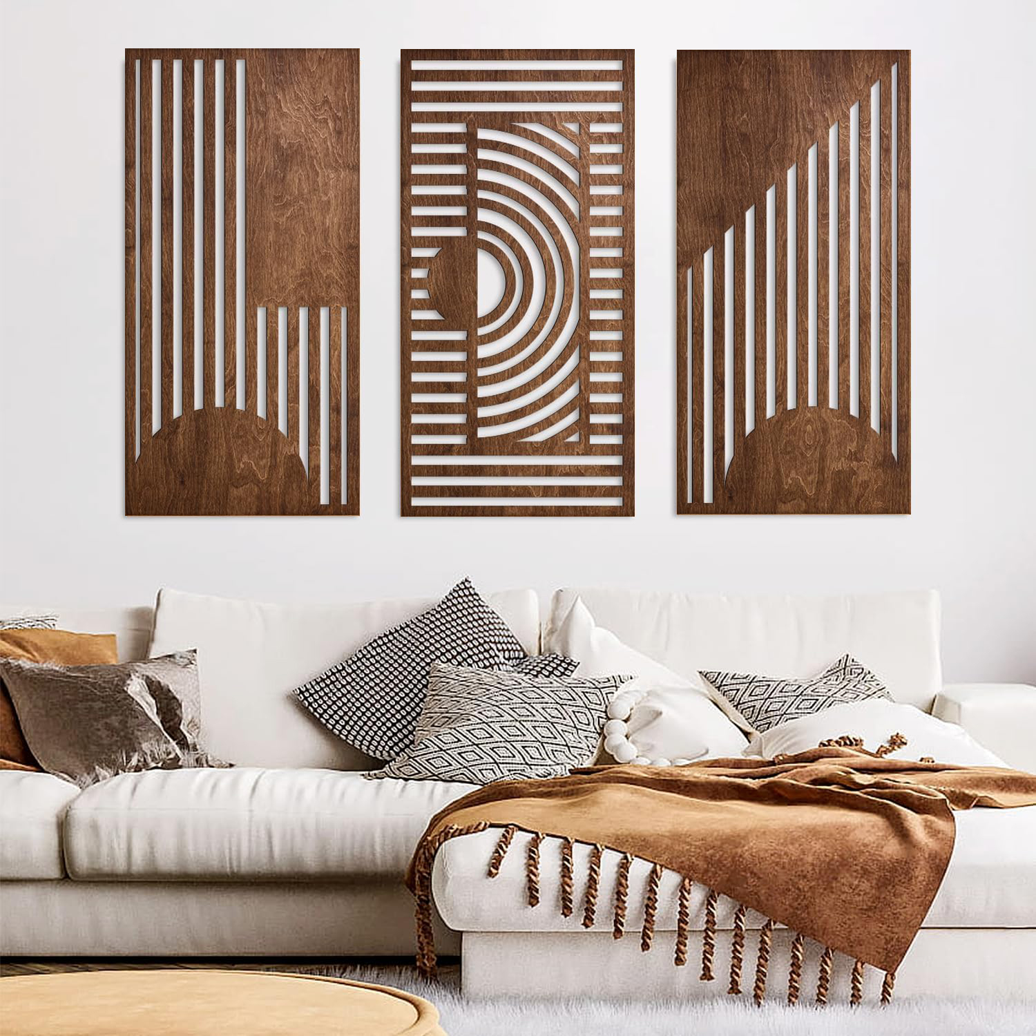 3D Printing Objects - 3 Pcs Geometric Wood Wall Art