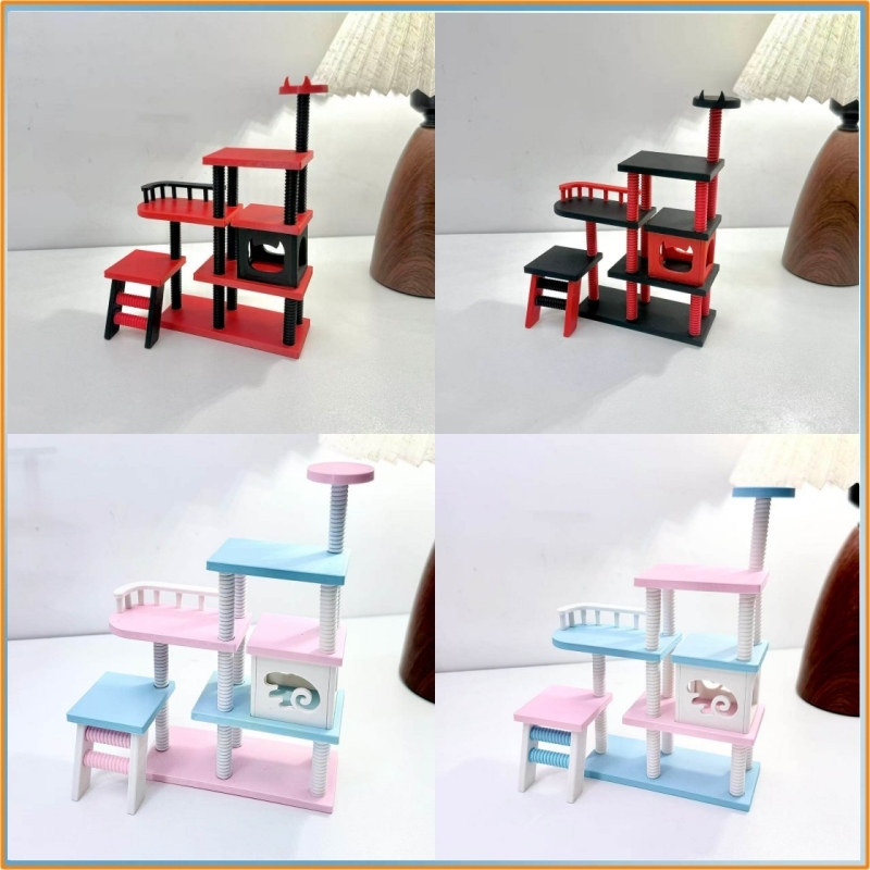 3D Printing Material - 4‑Layer Cute Mini Figurine Display Rack,