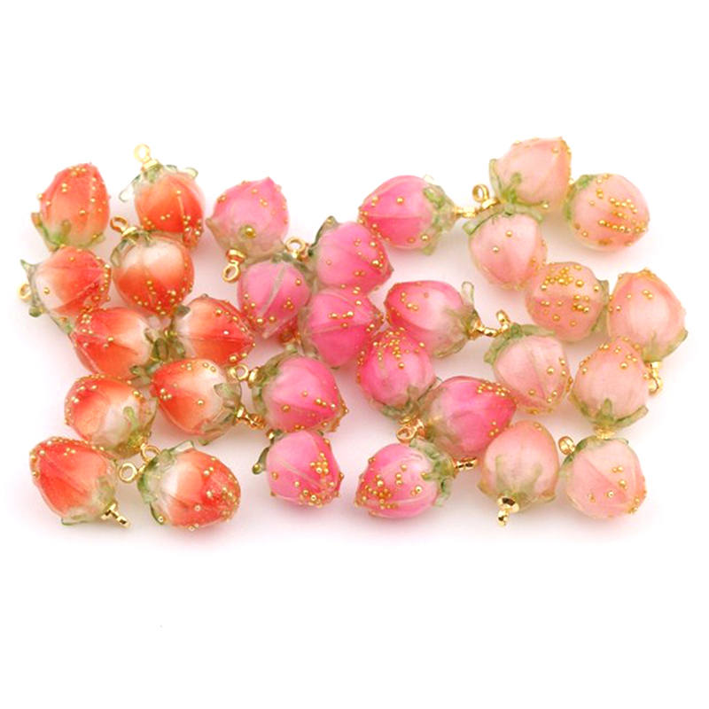 3D Printing Earrings - 3D Strawberry Fruit Resin Charms Pendant