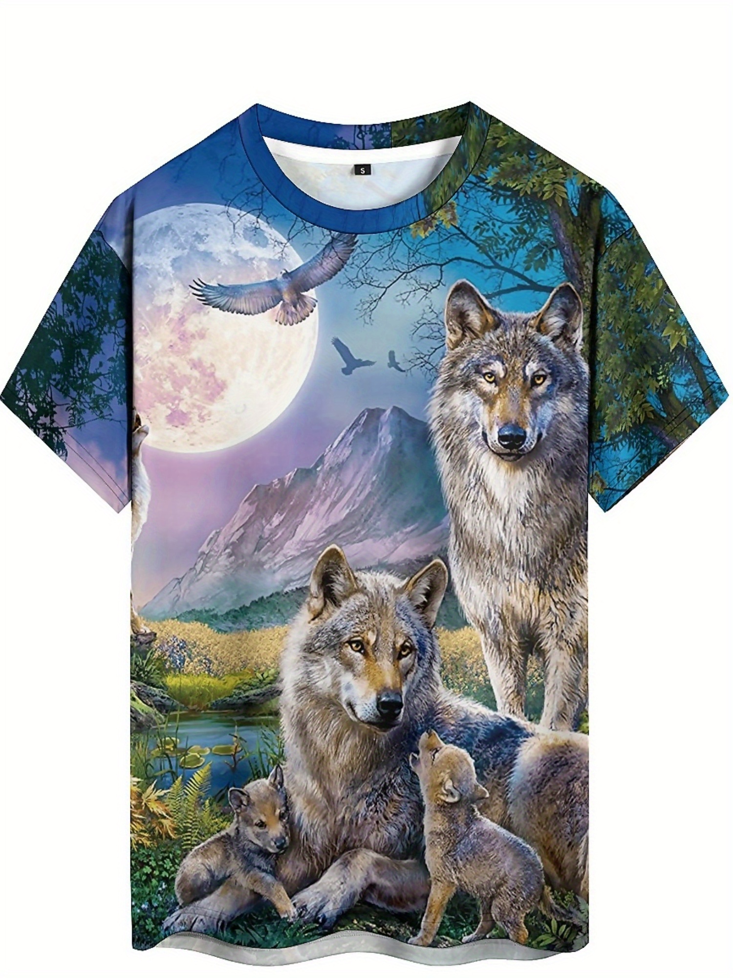 3D Wolf Pack Print T-Shirt - S - 3D Printing Design Free recensione e prezzo