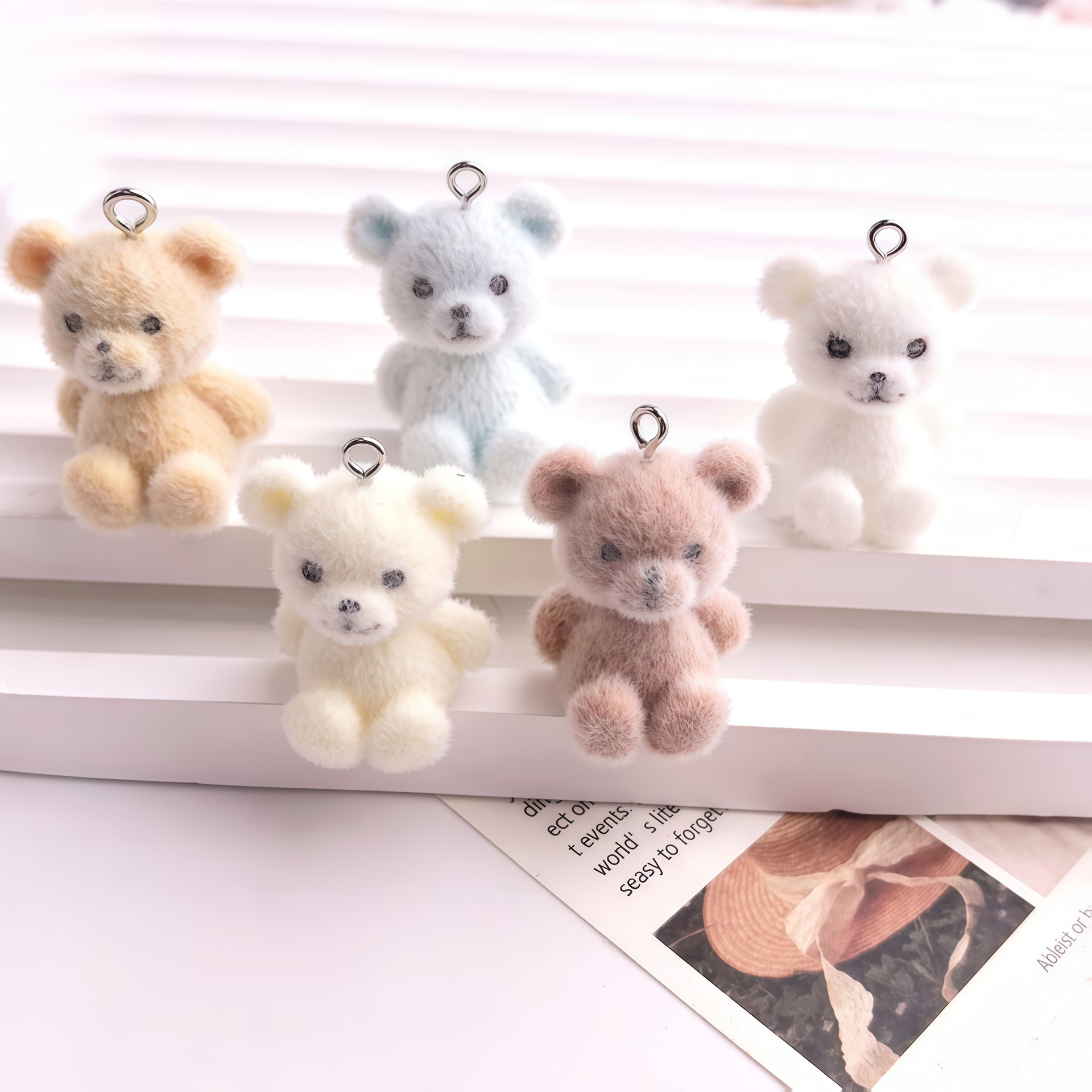 5pcs 3D Flocked Bear Resin Cha - 3D Printing Earrings recensione e prezzo
