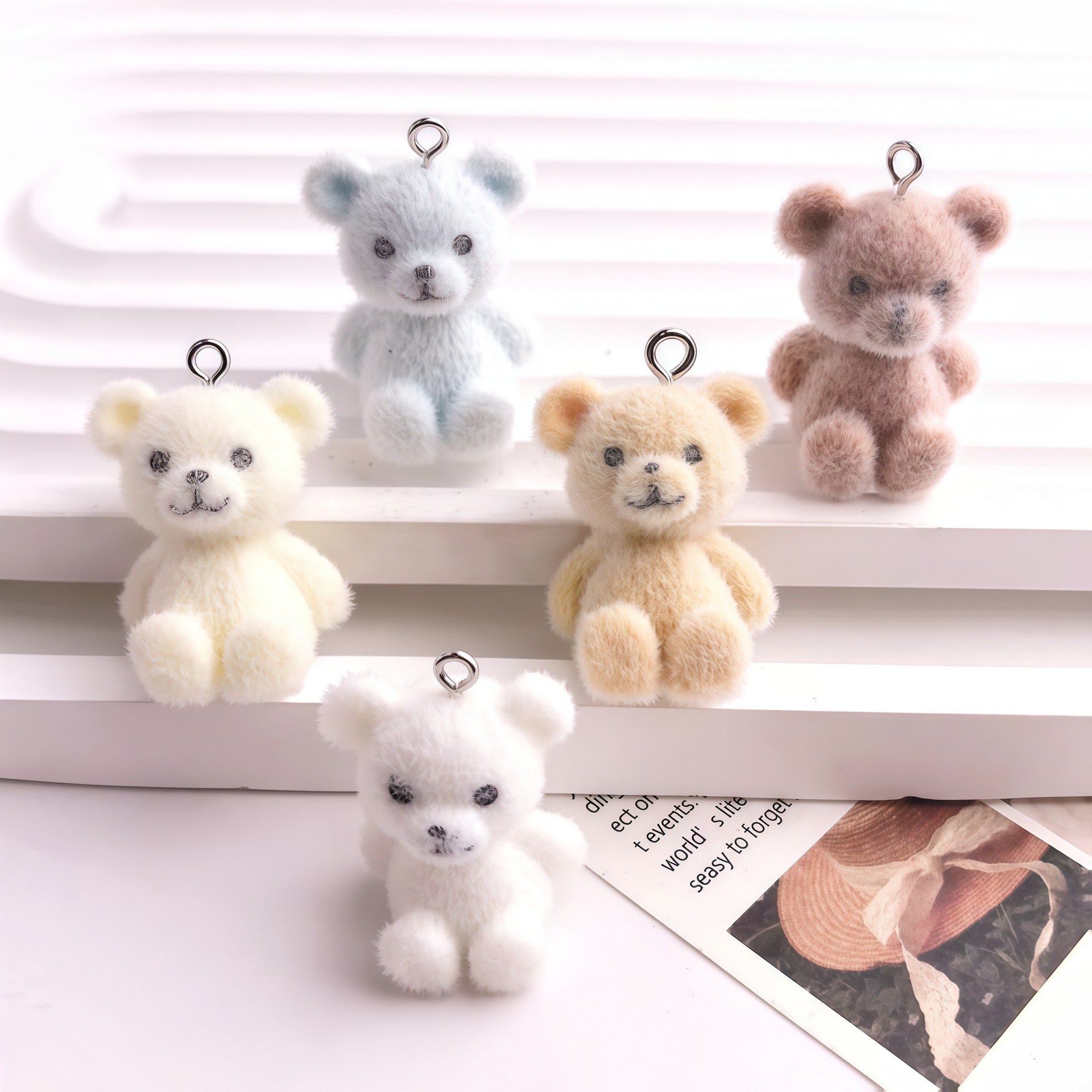 5pcs 3D Flocked Bear Resin Cha - 3D Printing Earrings recensione e prezzo