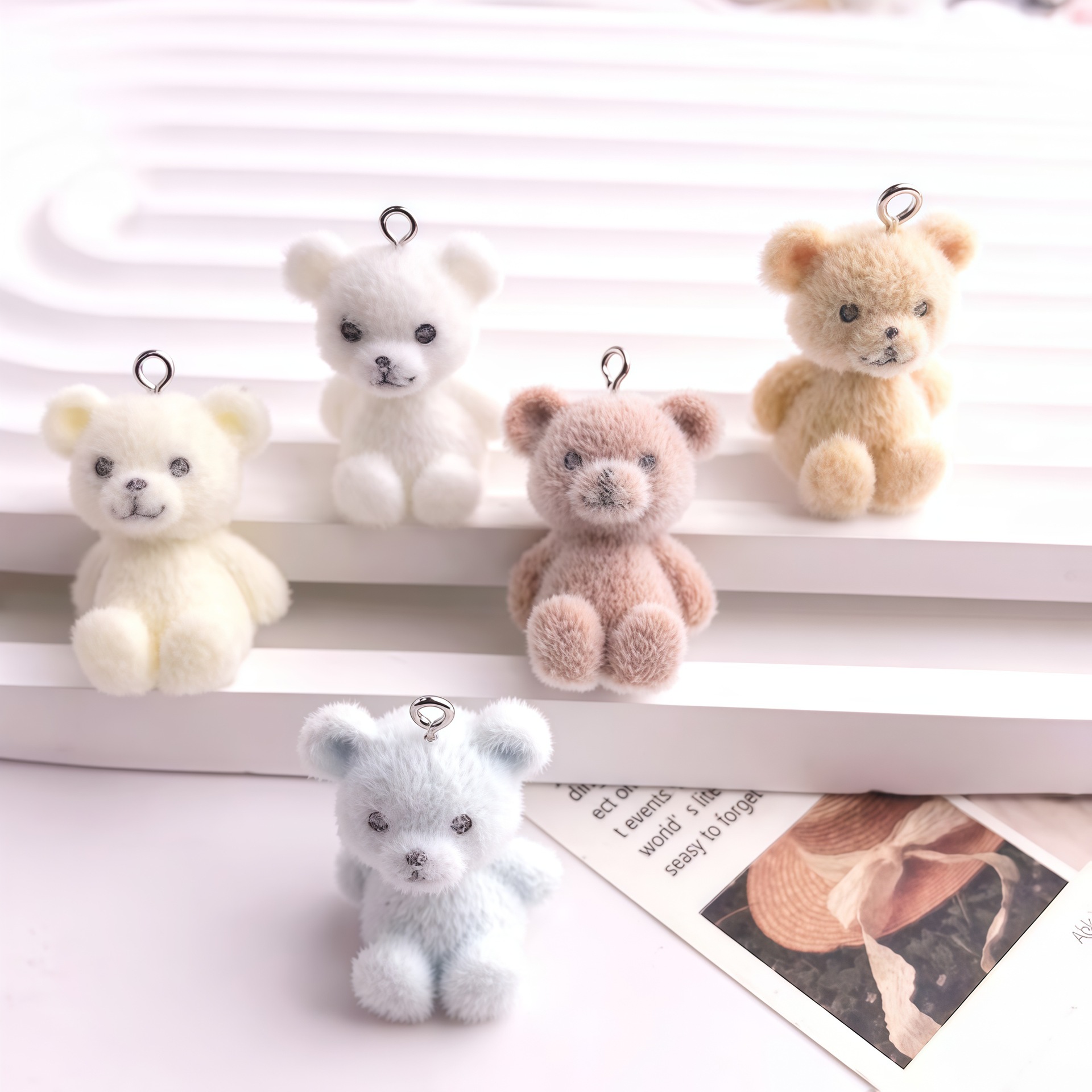 5pcs 3D Flocked Bear Resin Cha - 3D Printing Earrings recensione e prezzo