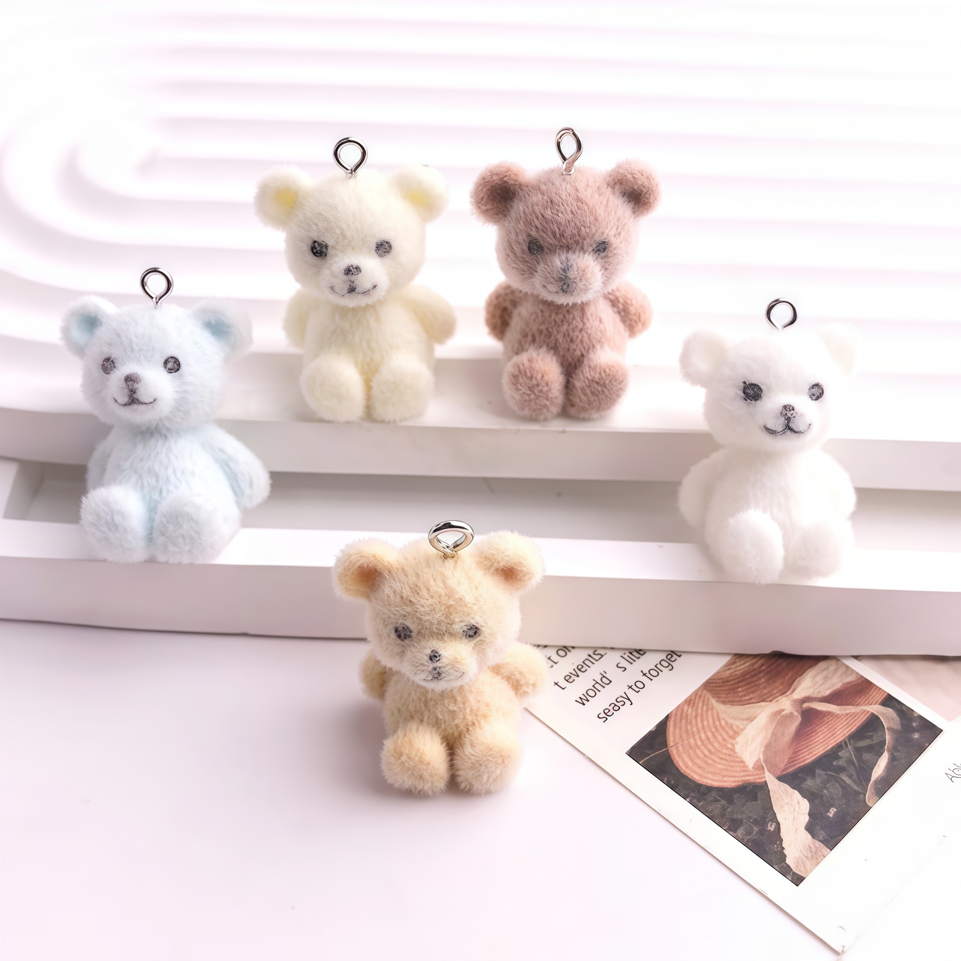 5pcs 3D Flocked Bear Resin Cha - 3D Printing Earrings recensione e prezzo