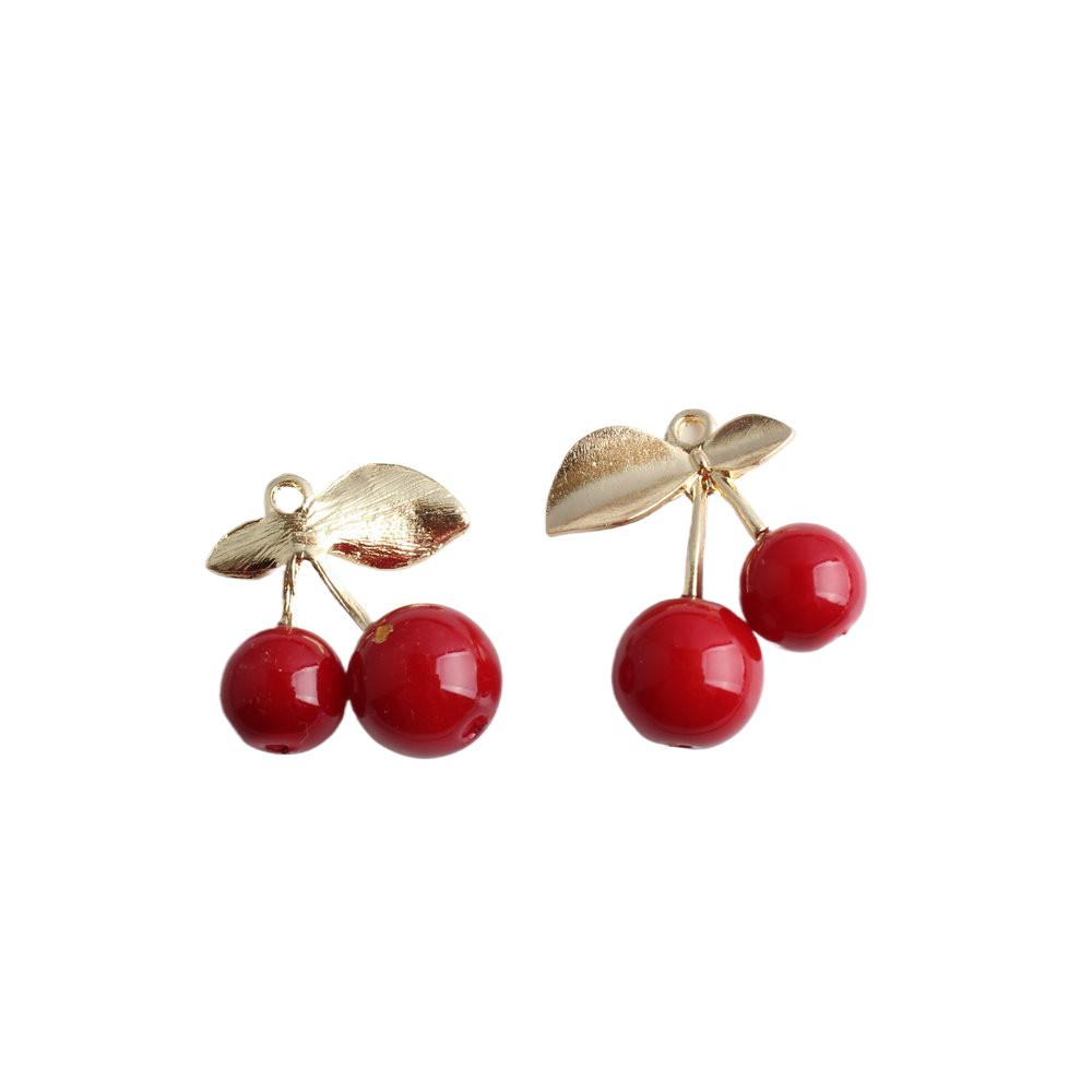 10Pcs 3D Alloy Cute Red Cherry - 3D Printing Earrings recensione e prezzo