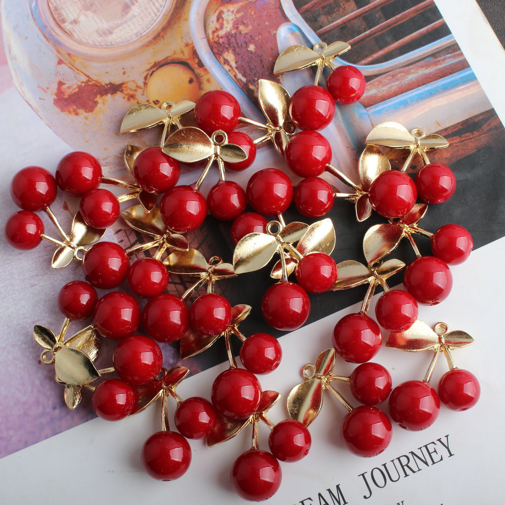 10Pcs 3D Alloy Cute Red Cherry - 3D Printing Earrings recensione e prezzo
