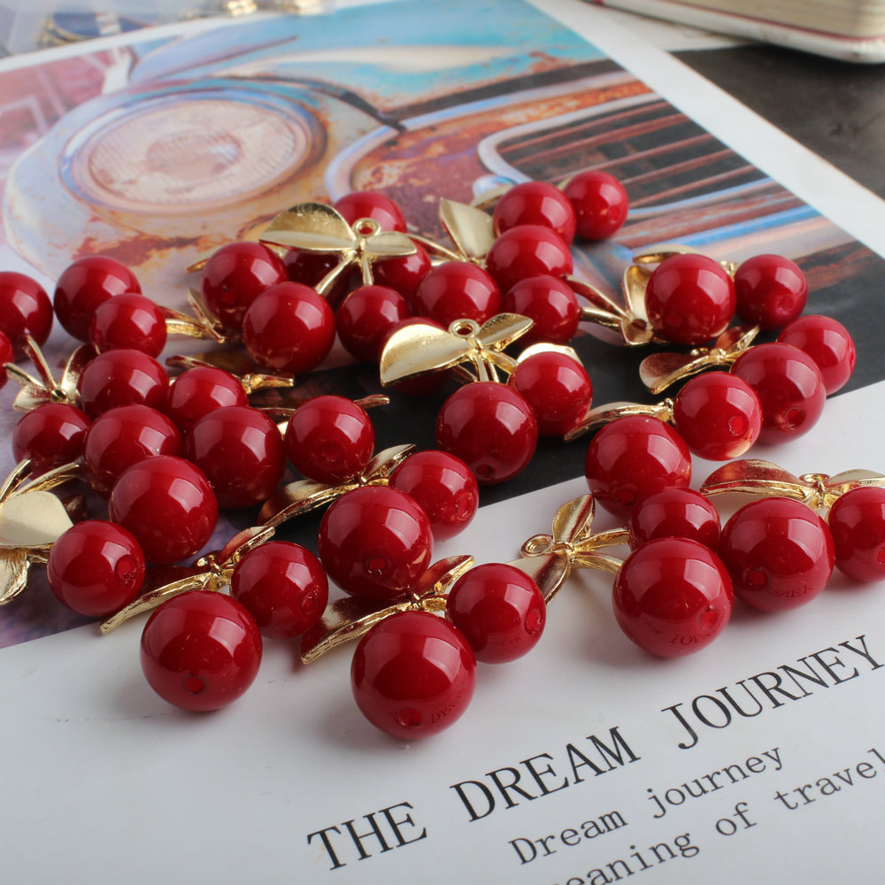 10Pcs 3D Alloy Cute Red Cherry - 3D Printing Earrings recensione e prezzo