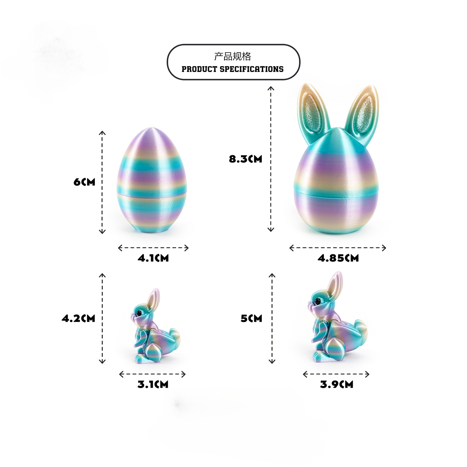 3D Printed Rabbit Eggs Figurin - 3D Printing Egg recensione e prezzo