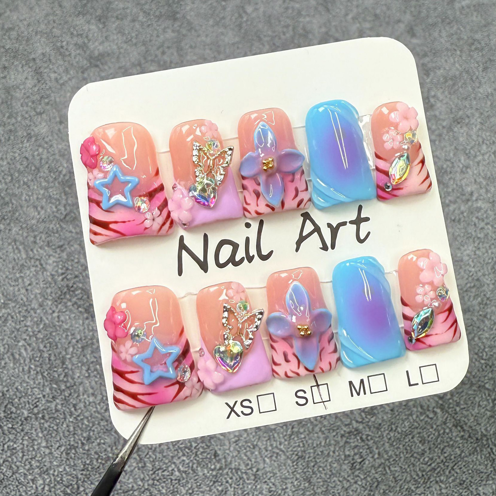 10pcs Handmade Fake Nails Duck - 3D Printing Ptc recensione e prezzo