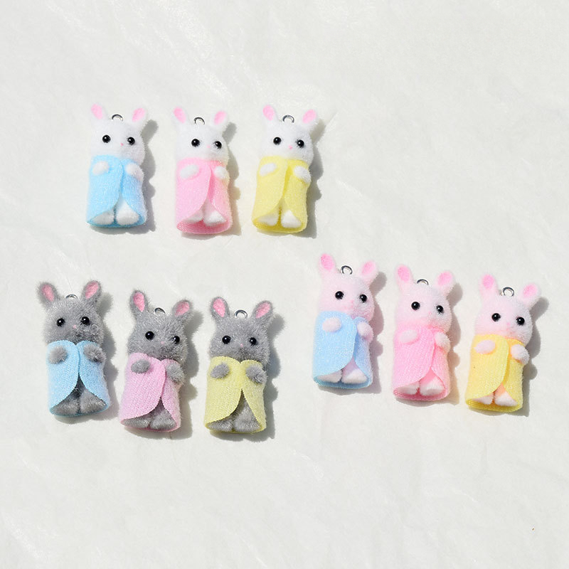 3Pcs 3D Flocking Resin Rabbit  - 3D Printing Earrings recensione e prezzo