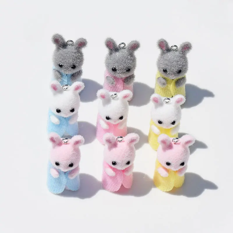3Pcs 3D Flocking Resin Rabbit  - 3D Printing Earrings recensione e prezzo
