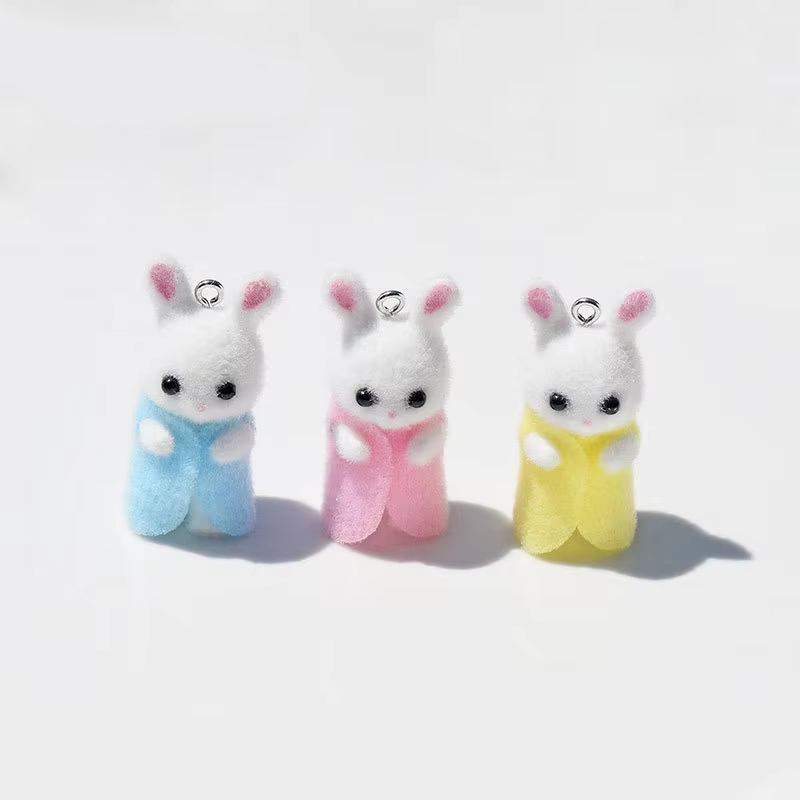 3Pcs 3D Flocking Resin Rabbit  - 3D Printing Earrings recensione e prezzo