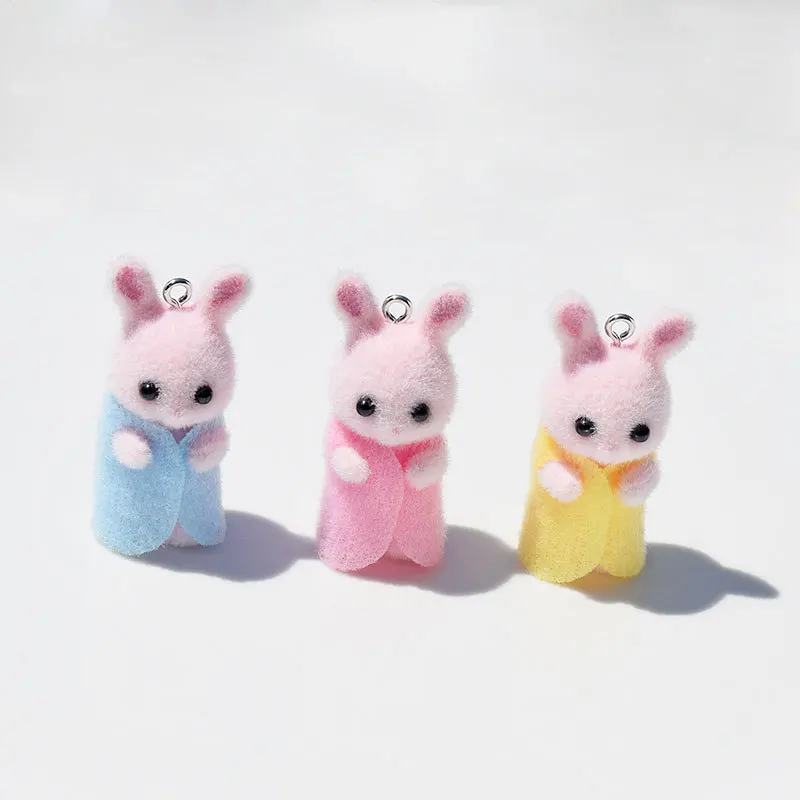 3Pcs 3D Flocking Resin Rabbit  - 3D Printing Earrings recensione e prezzo