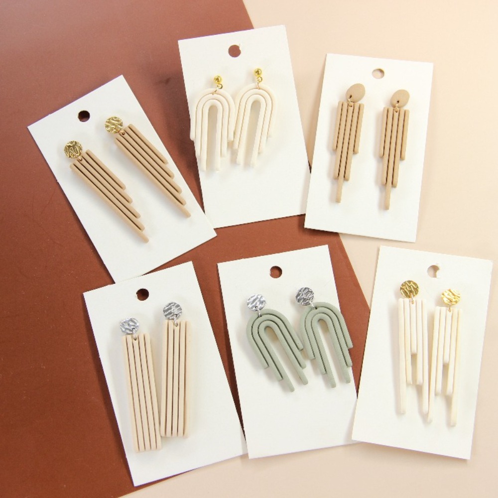 4Pcs Geometric Tassel Polymer  - 3D Printing Earrings recensione e prezzo