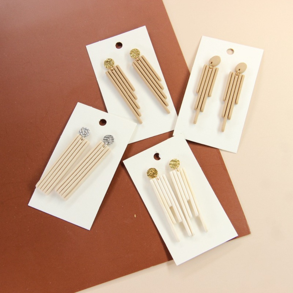 4Pcs Geometric Tassel Polymer  - 3D Printing Earrings recensione e prezzo