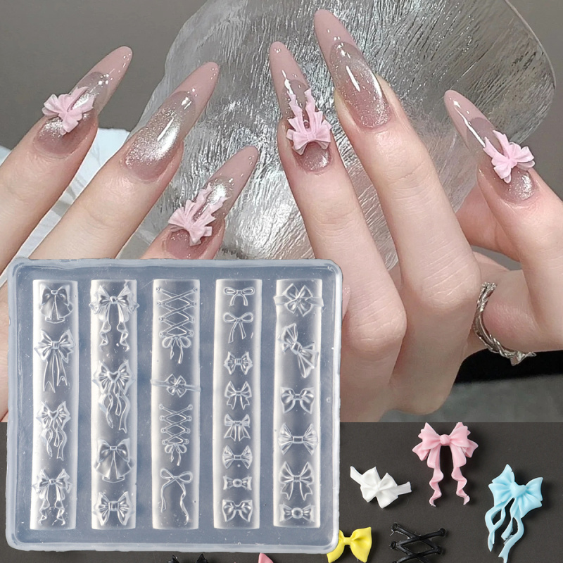Elegant Bow Silicone Nail Art  - 3D Printing Ptc recensione e prezzo