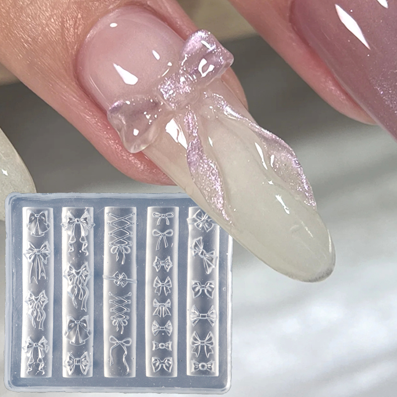 Elegant Bow Silicone Nail Art  - 3D Printing Ptc recensione e prezzo