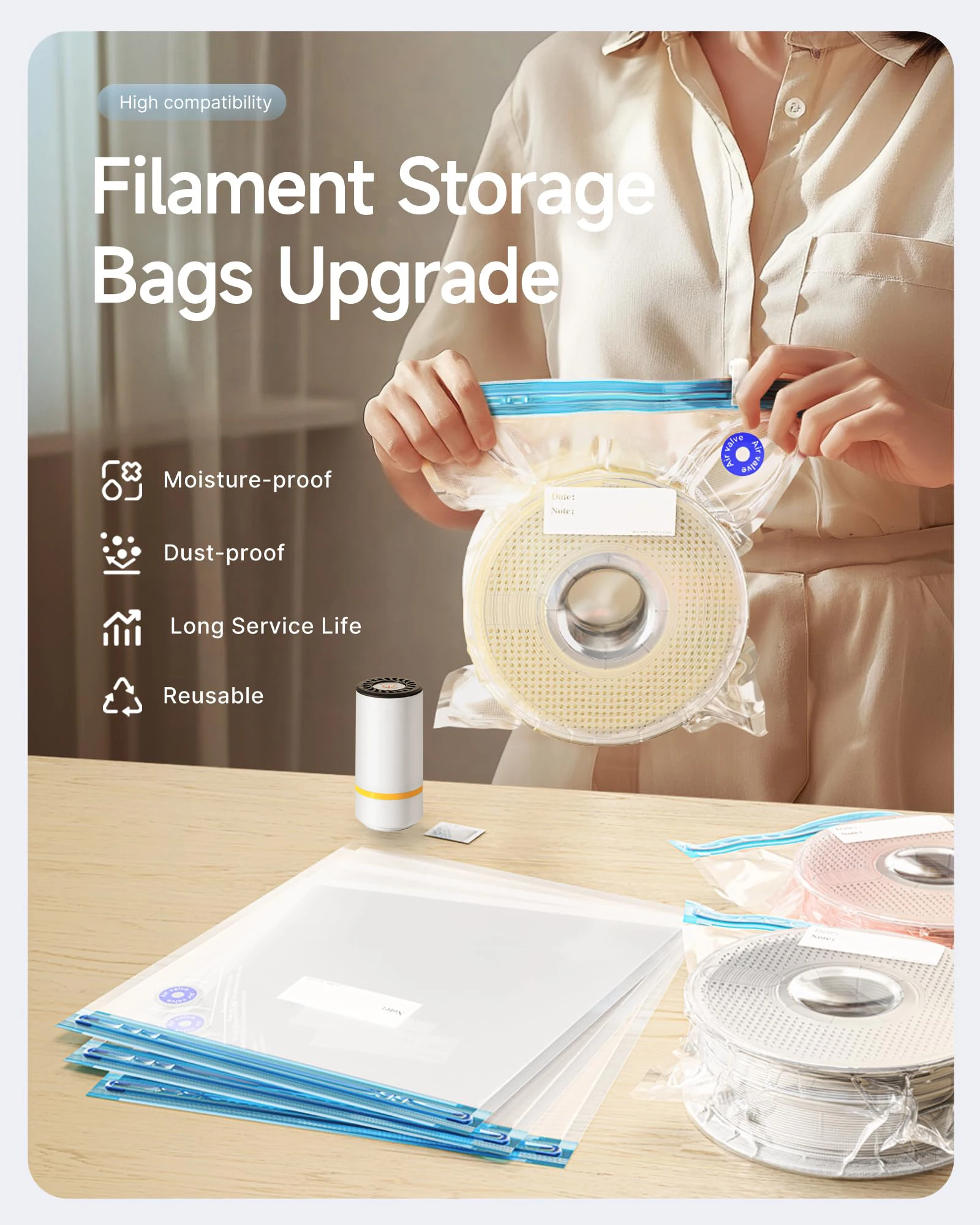 3D Printer Filament Vacuum Bag - 3D Printing Pdf recensione e prezzo