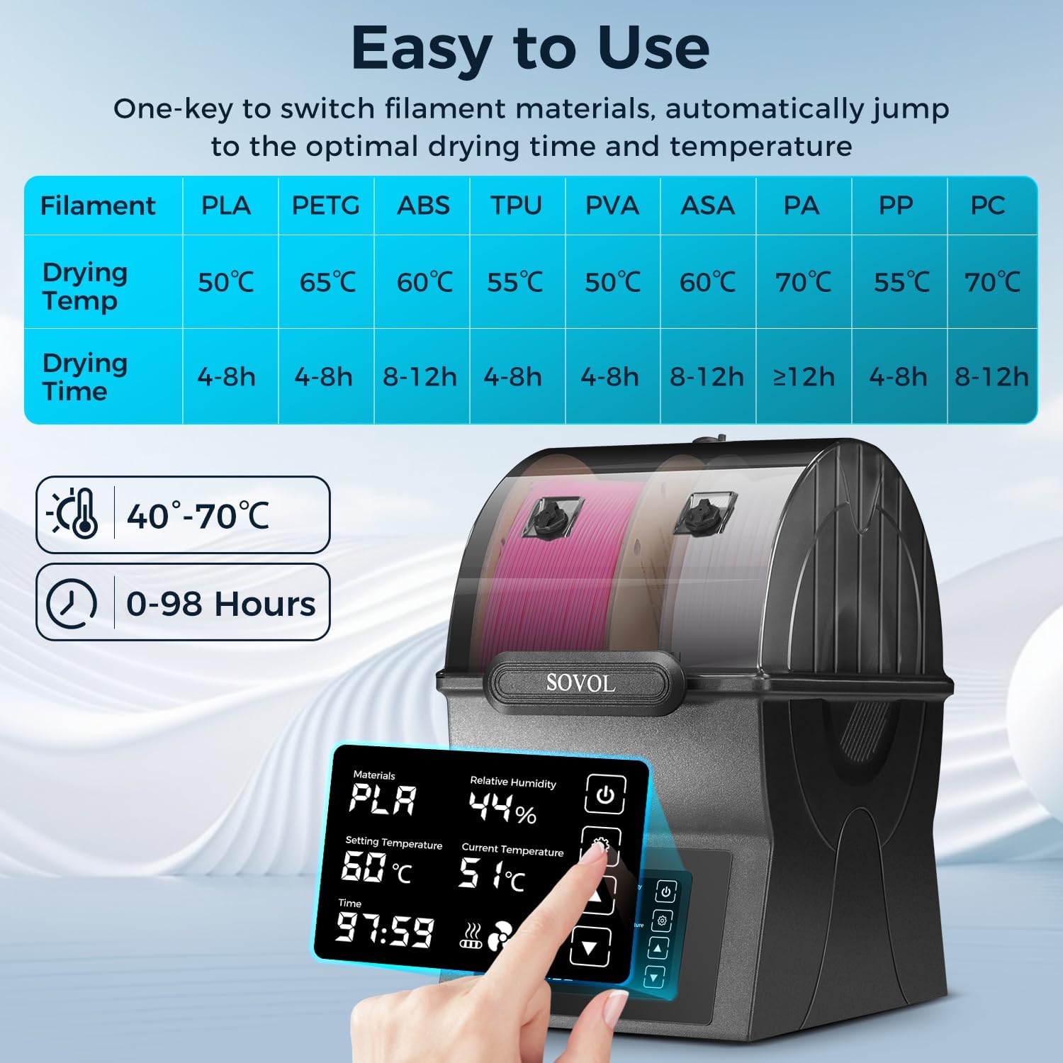 Sovol Filament Dryer SH02 Dry  - 3D Printing Ptc recensione e prezzo