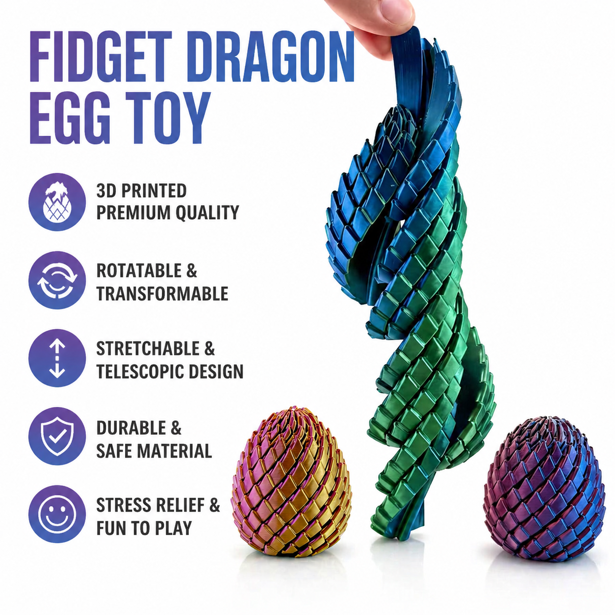 3D Printed Dragon Egg Stress T - 3D Printing Egg recensione e prezzo