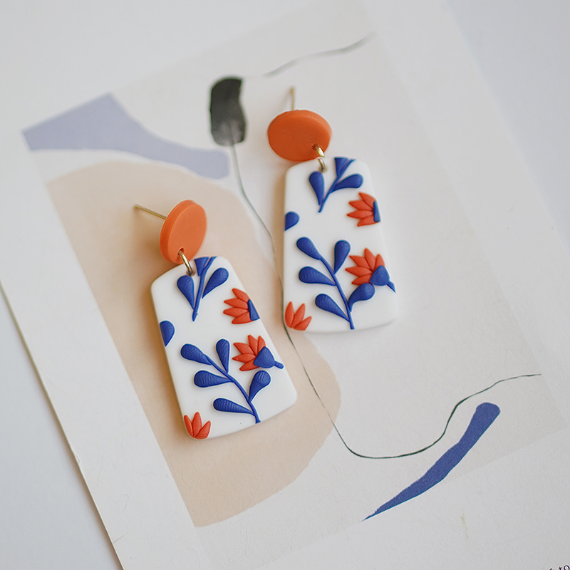 Artsy Folk Art Flower Polymer  - 3D Printing Earrings recensione e prezzo