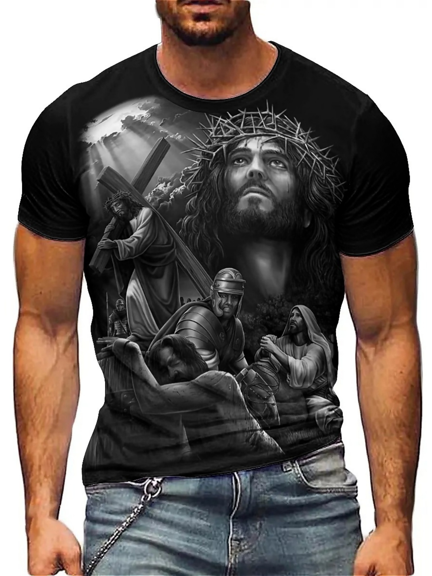 Men'S Plus Size Jesus 3D Print - 3D Printing Design Free recensione e prezzo