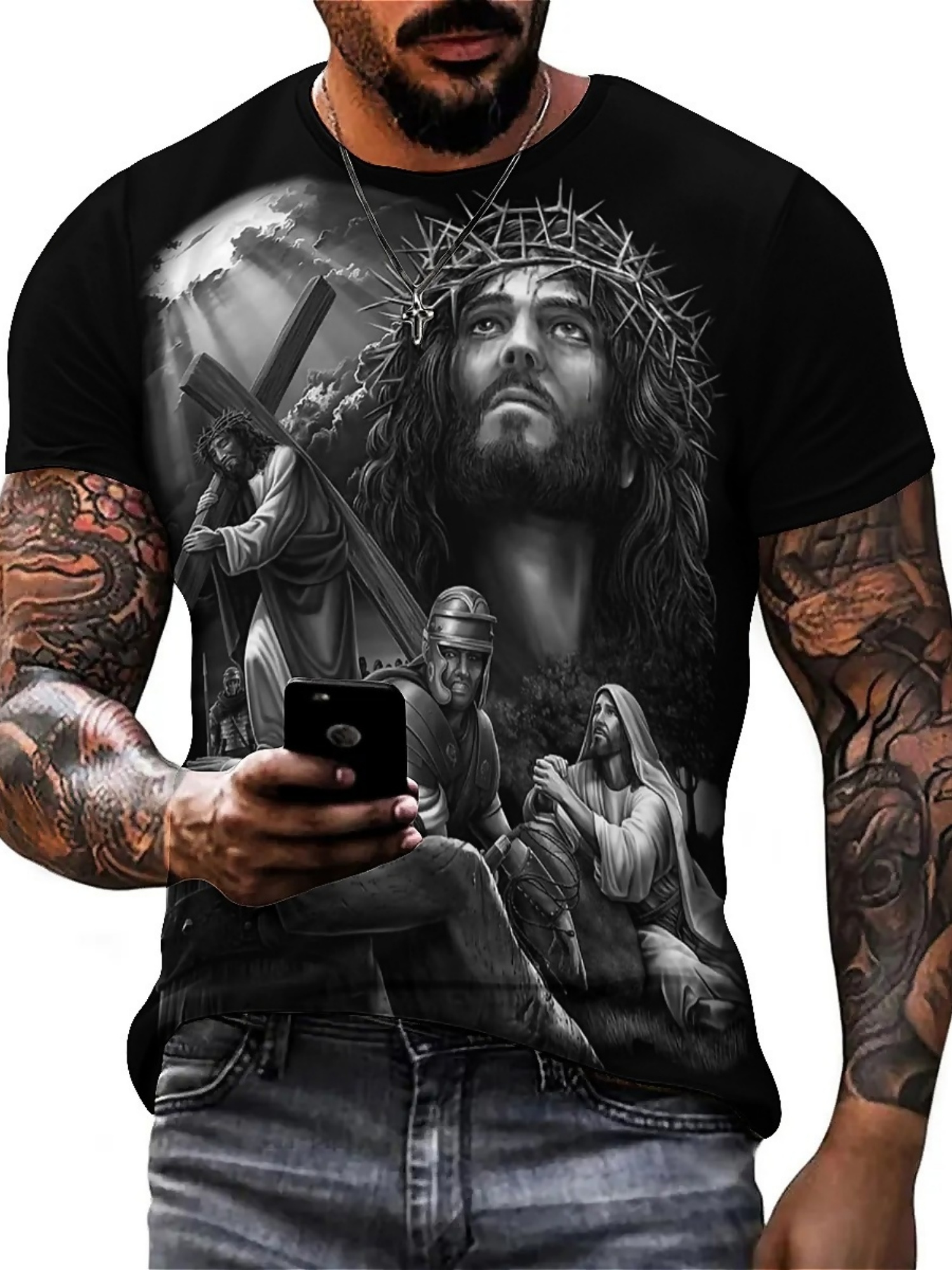 Men'S Plus Size Jesus 3D Print - 3D Printing Design Free recensione e prezzo