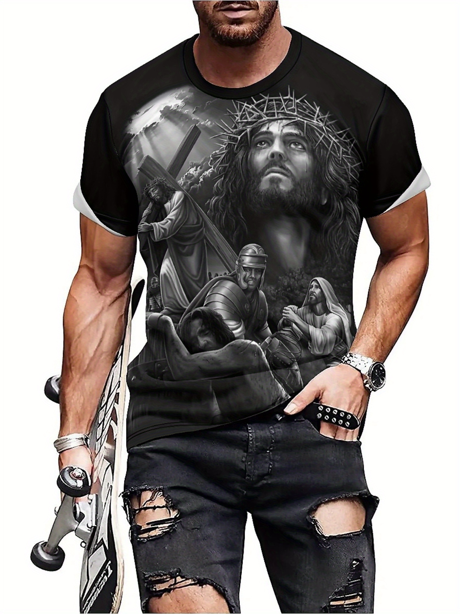 Men'S Plus Size Jesus 3D Print - 3D Printing Design Free recensione e prezzo