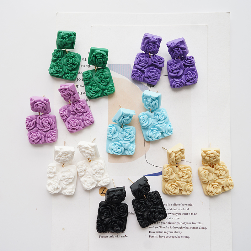 Solid Multi-Color Square Chip  - 3D Printing Earrings recensione e prezzo
